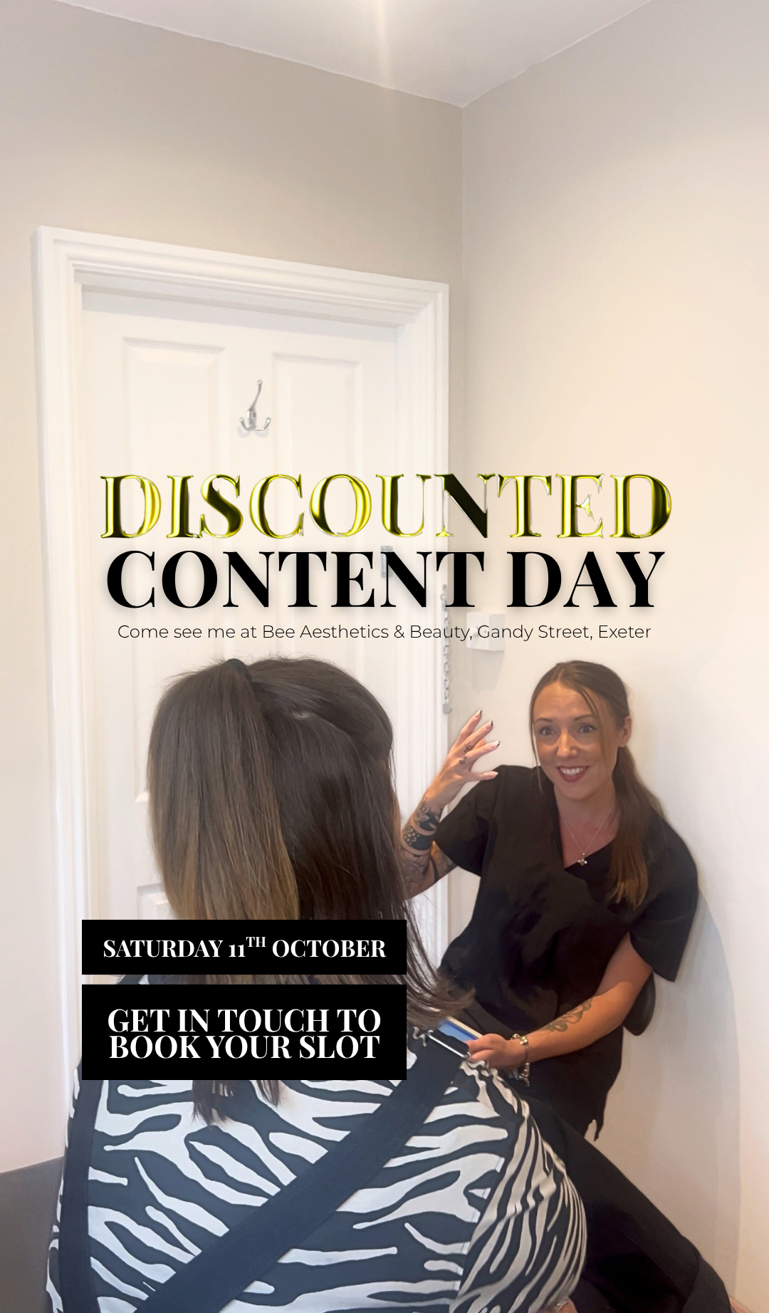 Bee Aesthetics discounted content day flyer