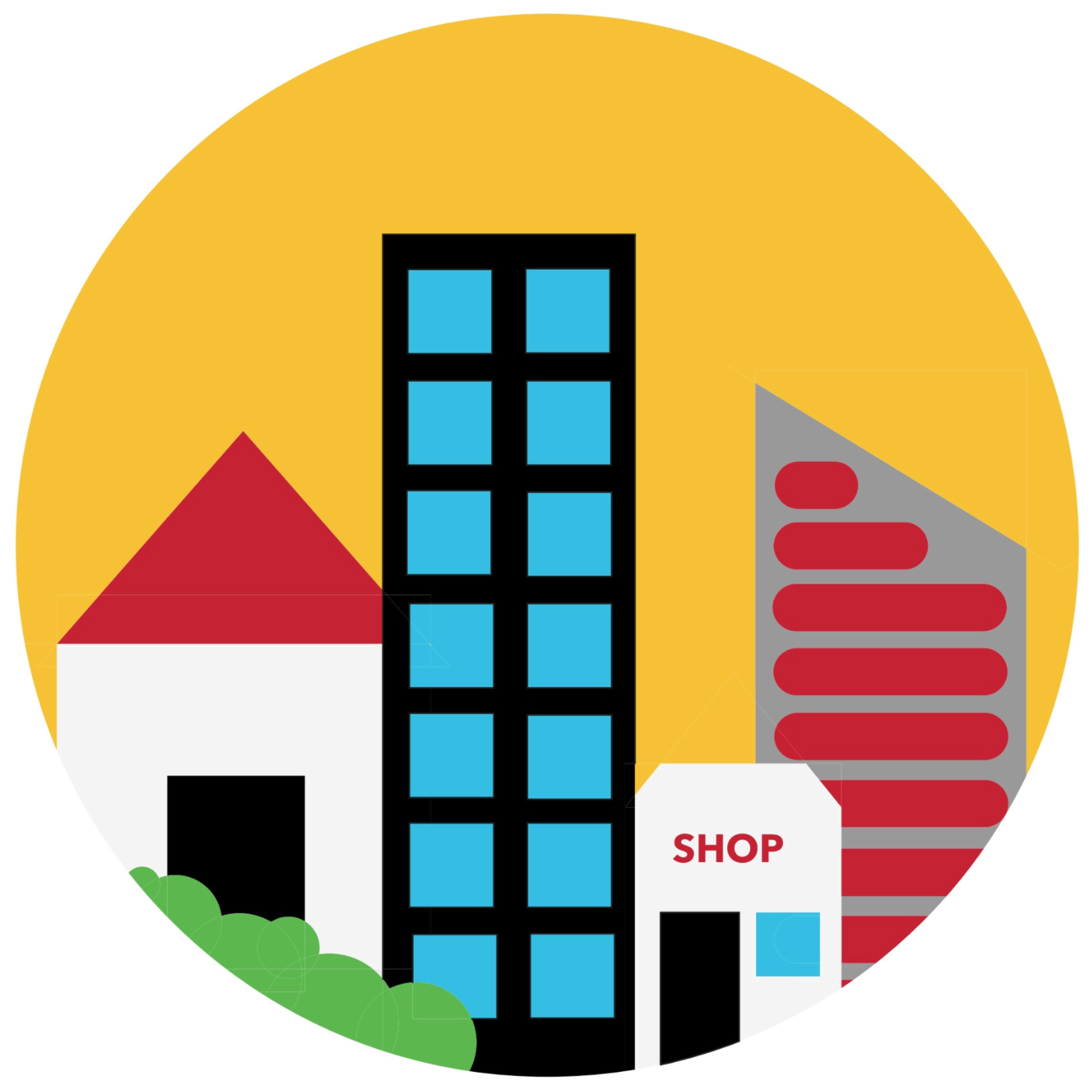 City and urban circular sustainability icon