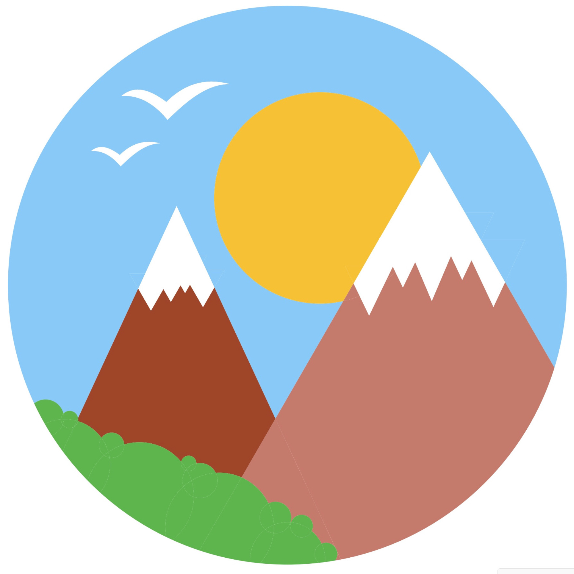 Mountain and nature circular sustainability icon